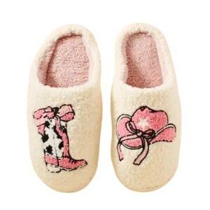 2/$30 NEW Cowboy Boot and Cowboy Hat Size 9-10 Slippers